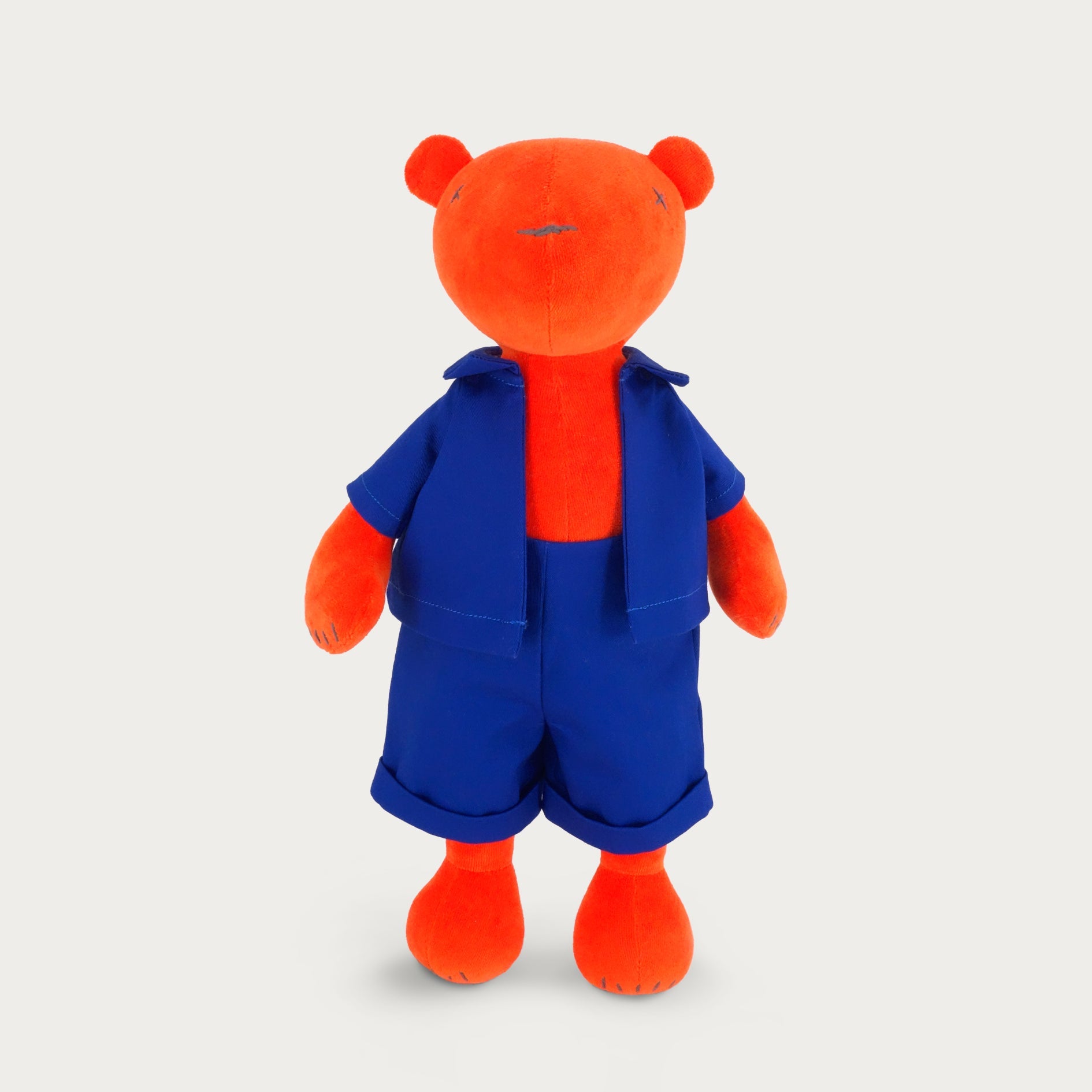 JERMAINE, L’OURSON - GRAND - ADADA Orange Bleu de travail