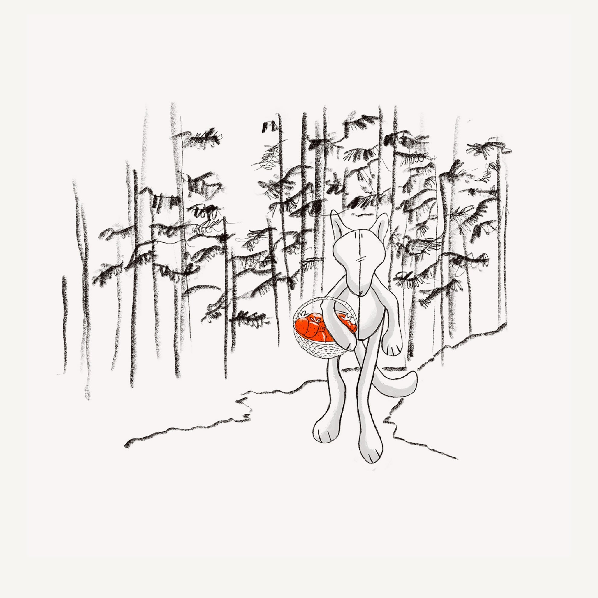 PIOTR, LE LOUP - GRAND - MADE IN FRANCE - ADADA Gris coton gratté