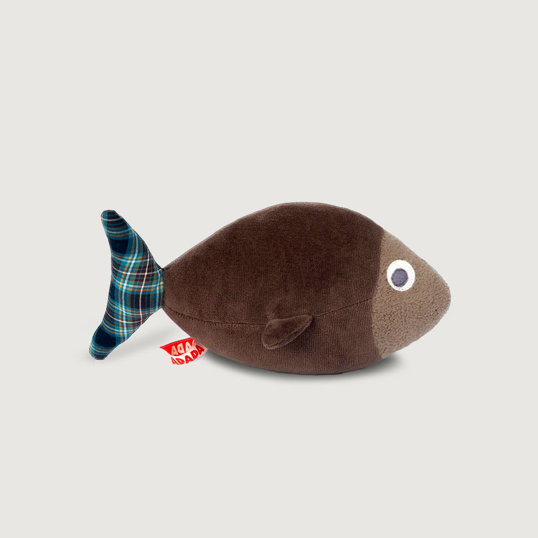 Charles the fish plush - Chocolate color and plaid printed – ADADA