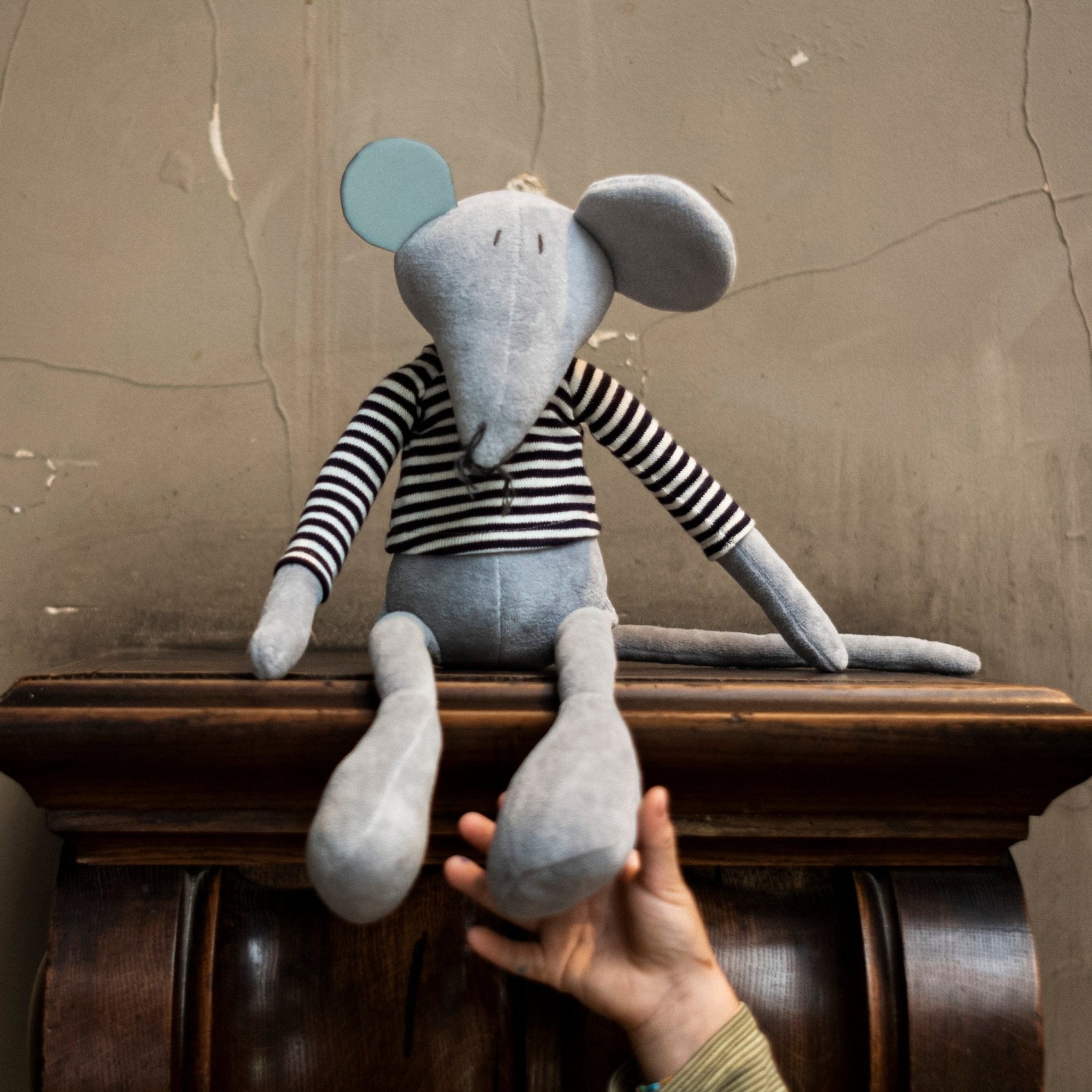 HECTOR, LE RAT - GRAND - ADADA Gris Clair Bleu de travail
