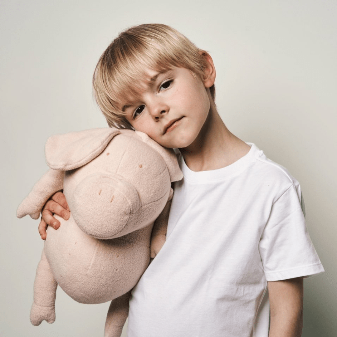 Helmut, le cochon - Taille L - 45 cm - ADADA Beige rose Avec Pantalon
